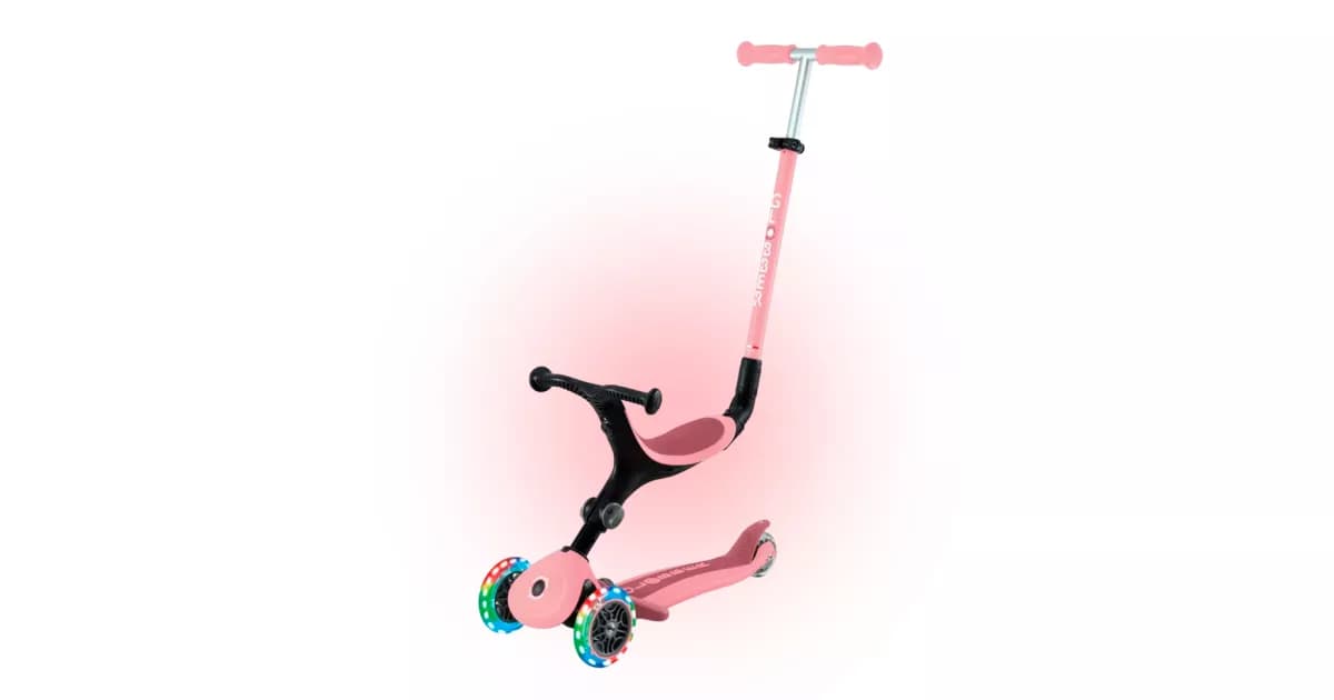 Самокат Globber GO•UP ACTIVE LIGHTS — пастельно-рожевий, рожевий