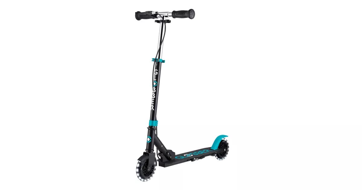 Самокат Globber FLOW ELEMENT JUNIOR LIGHTS — чорно-м'ятний, м'ятний, 2025