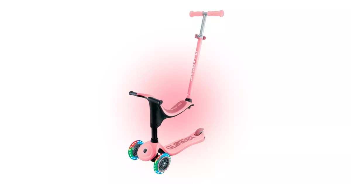 Самокат Globber GO•UP SPORTY LIGHTS — пастельно-рожевий, рожевий
