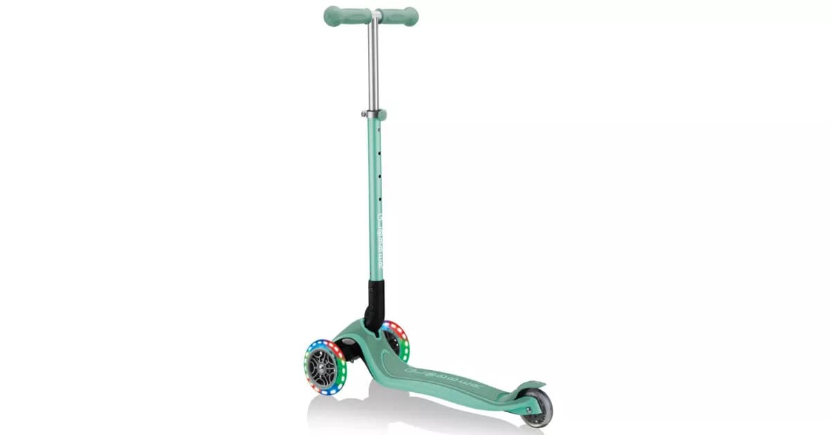 Самокат Globber PRIMO PLUS / FOLDABLE PLUS LIGHTS — м'ятний
