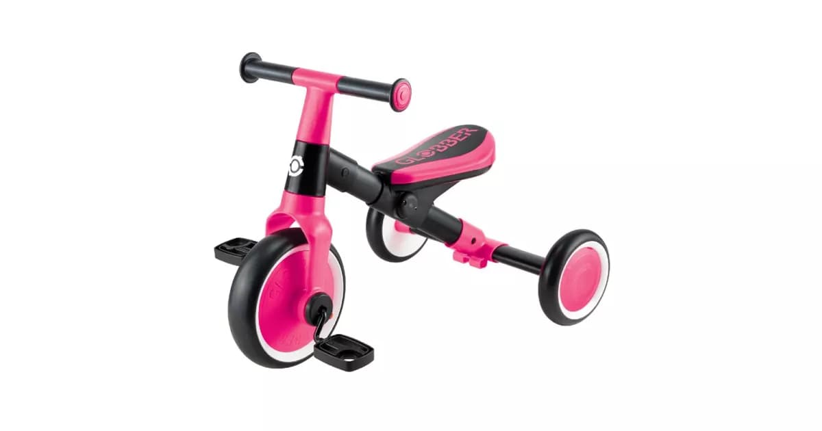 Триколісний велосипед Globber LEARNING TRIKE 2in1 — фуксія