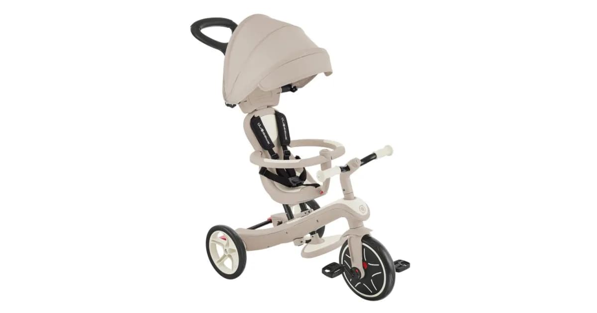 Триколісний велосипед Globber EXPLORER TRIKE 4in1 — сірий, кокосовий