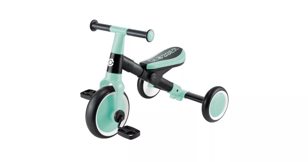 Триколісний велосипед Globber LEARNING TRIKE 2in1 — м'ятний
