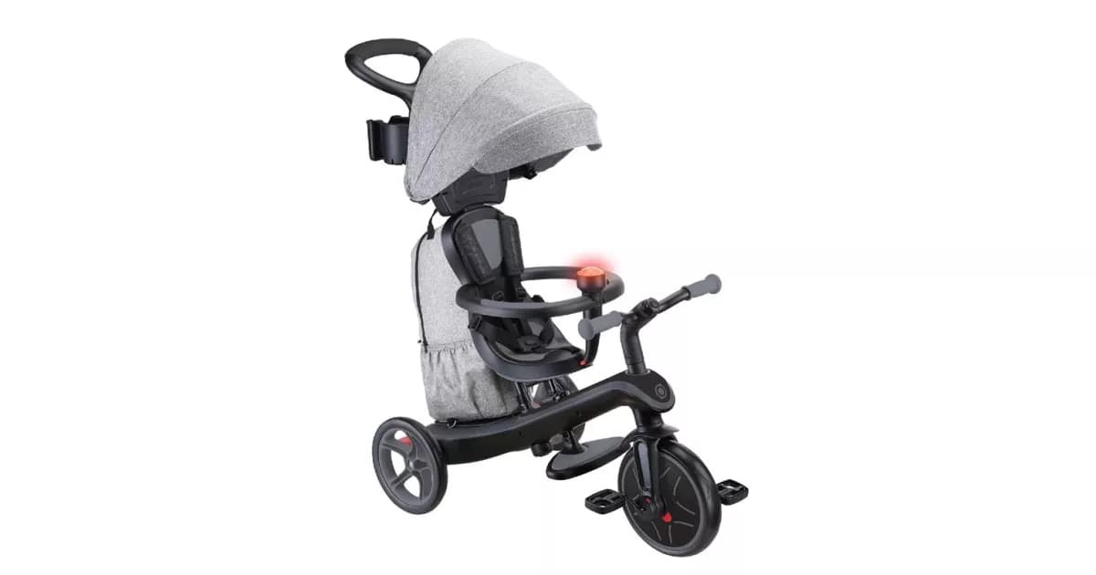 Триколісний велосипед Globber EXPLORER TRIKE 4in1 DELUXE PLAY — чорно-сірий, сірий